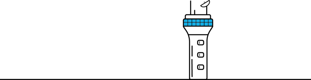 Stylized airport tower as image for Start-Up-Lotse consulting for sustainable start-up and business development