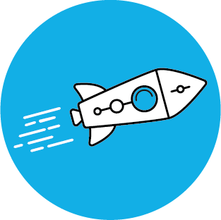 Rocket as a symbol for sustainable corporate development